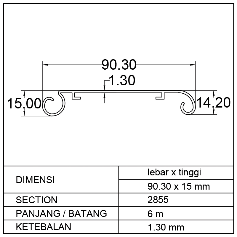 SLATE ROLLING DOOR EXPORT (90.30 x 15)mm